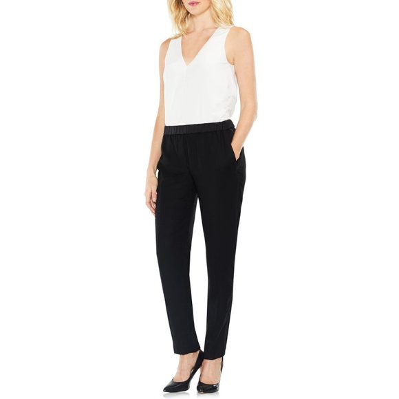 NWT Womens Size Medium Vince Camuto Black Slim Matte Shine Crepe Pants NEW - Picture 3 of 4